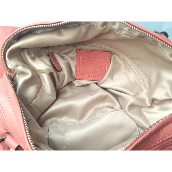 Coach Kristin Leather Pleated Satchel Bag F15339 Burnt Orange Handbag - Picture 13 of 16